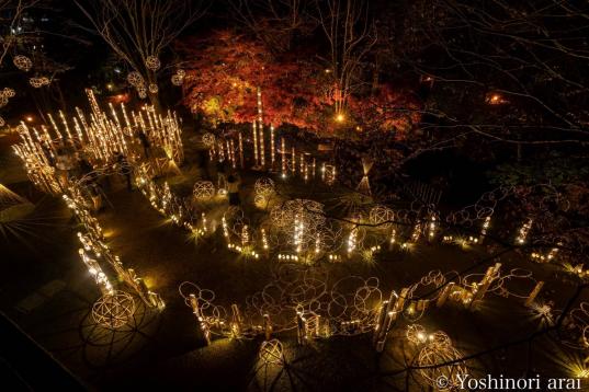 山中湖夕焼けの渚 紅葉まつり「竹あかり」-3