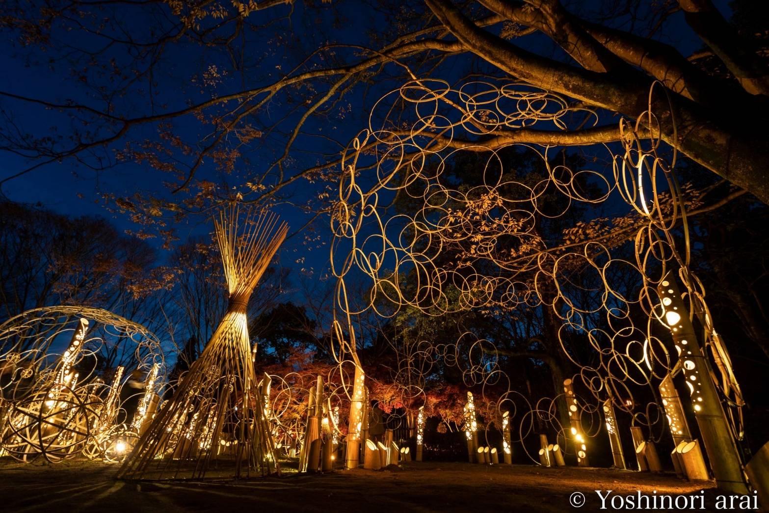 山中湖夕焼けの渚 紅葉まつり「竹あかり」-4