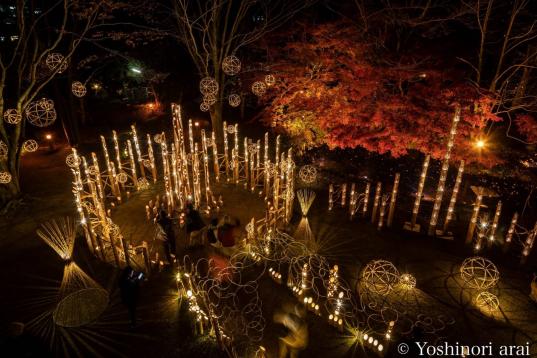 山中湖夕焼けの渚 紅葉まつり「竹あかり」-0